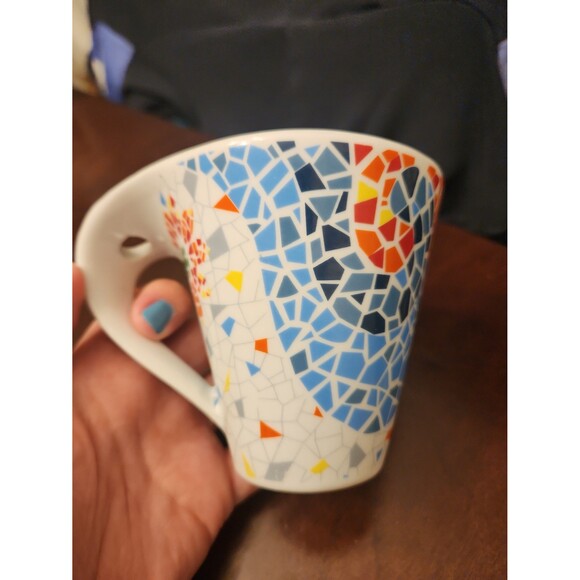 Valencia Spain Coffee Mug in Geometric Patterns w/ Stirring Spoon - Picture 8 of 9
